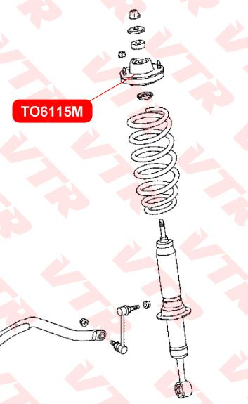 Vtr Опора амортизатора, арт. TO6115M, 1 шт. #1