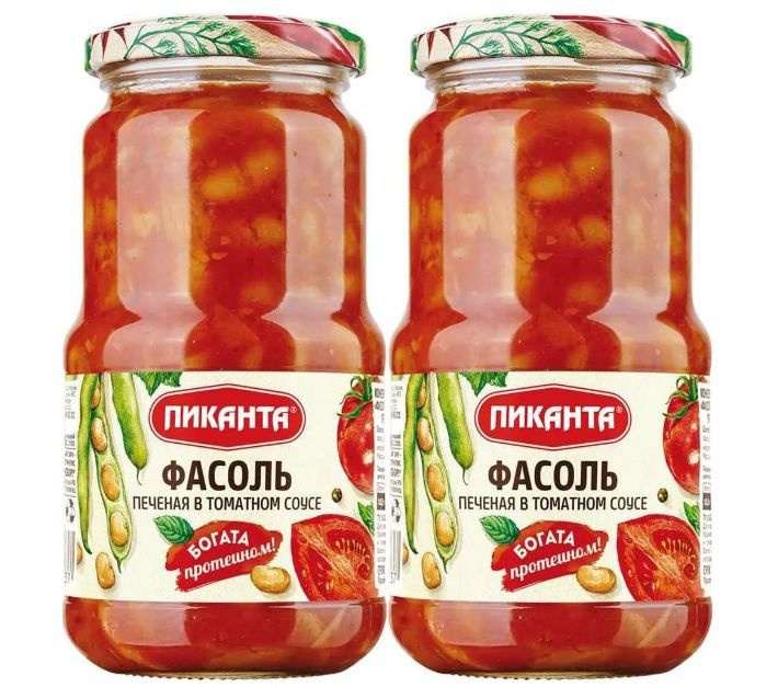 ПИКАНТА Фасоль печеная в томатном соусе, 2 банки по 470г #1