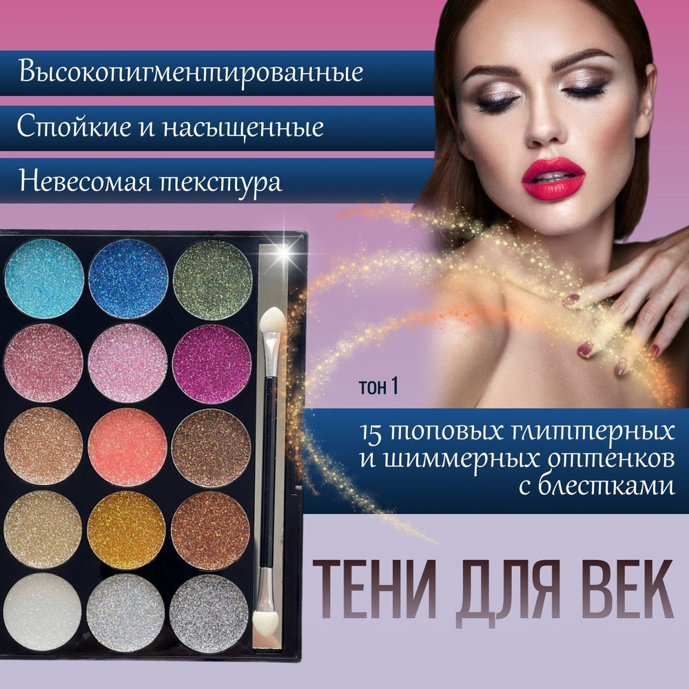 Тени для век шиммер с блестками, сияющий эффект Dodo Girl Shimmer Gel Glitter, тон 1  #1