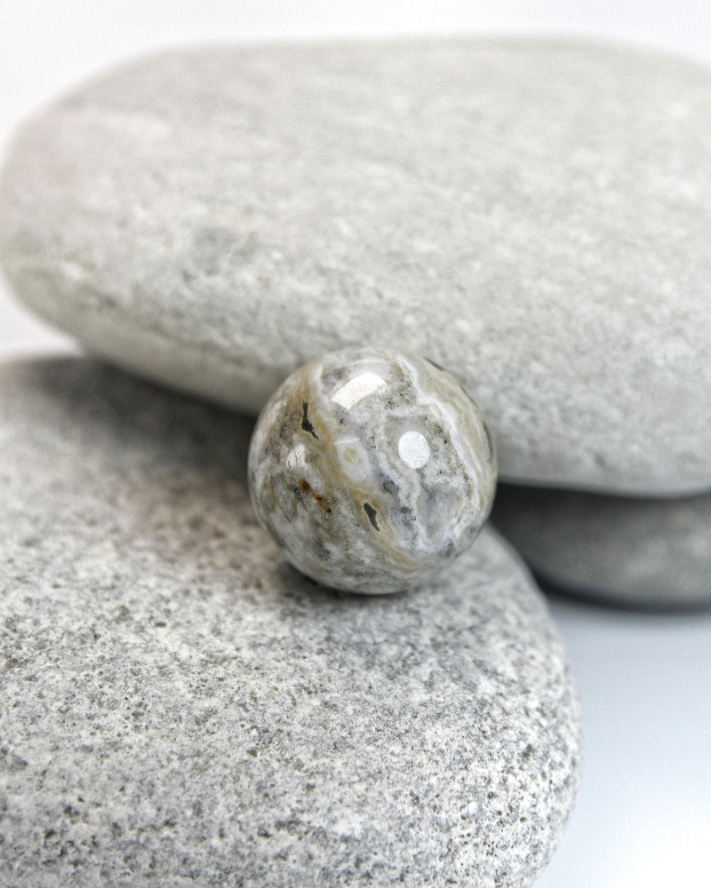 Агат - шар, натуральный камень, диаметр 19-20 мм, 1 шт - для декора, поделок, бижутерии  #1