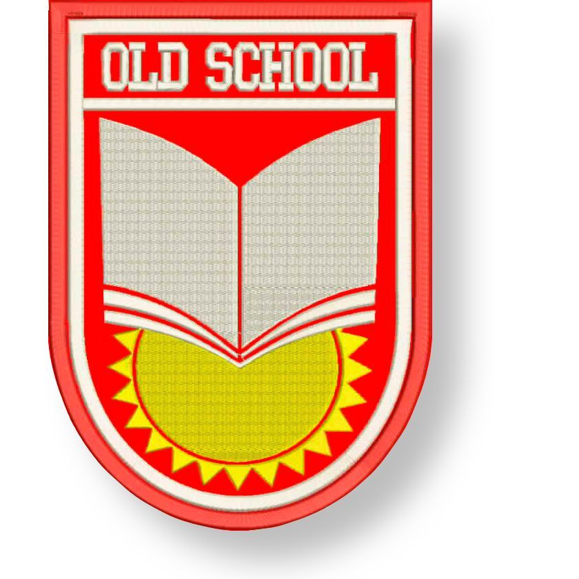 Шеврон OLD SCHOOL на липучке, нашивка на одежду 6,5*9 см, цвет 01. Патч с вышивкой Shevronpogon, Россия #1