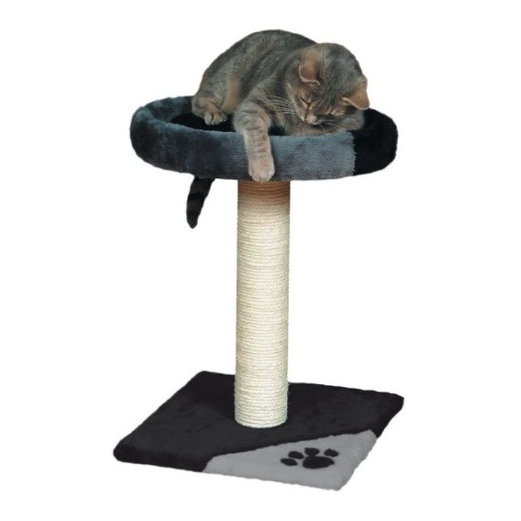 Столб-когтеточка для кошек Trixie Tarifa с круглой площадкой, серо-черный, 52 см  #1