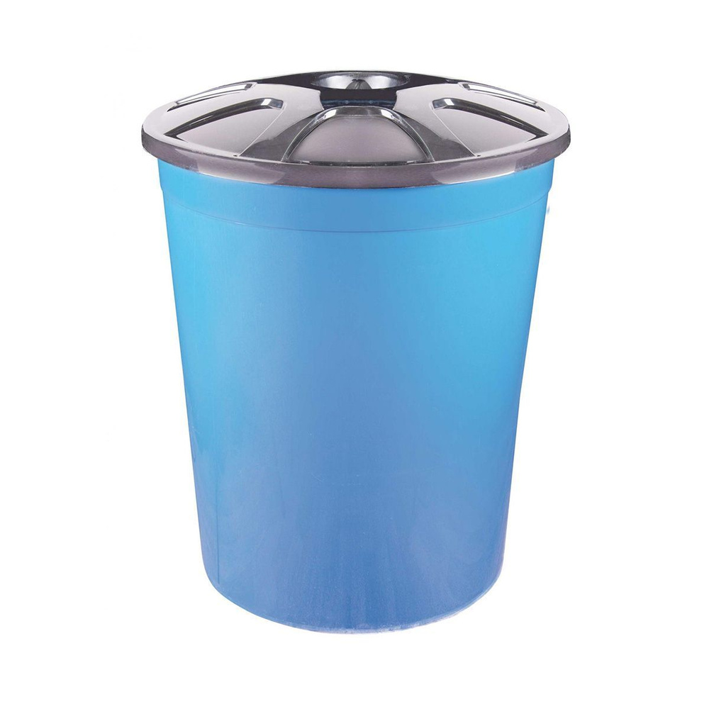 Бак для мусора круглый Альтернатива, с крышкой, 225 л, синий  #1