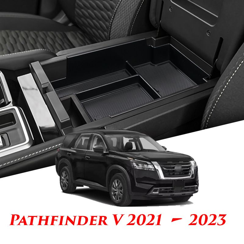 Внутренний органайзер в подлокотник MyPads для автомобиля Nissan Pathfinder V 2021 22 2023 центральный #1