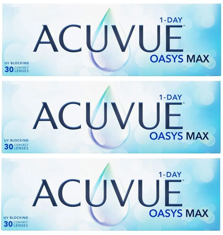 ACUVUE OASYS MAX 1-Day +1.25 / 14.3 / 8.5, 90 штук (3 пачки по 30 линз) контактные однодневные силикон-гидрогелевые #1