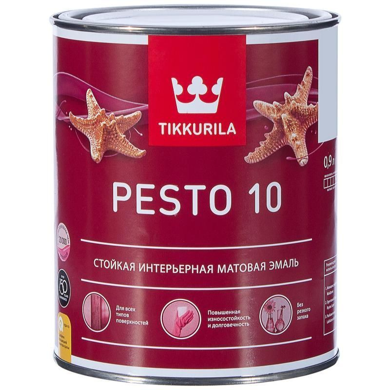 Tikkurila Краска Быстросохнущая, Алкидная, Матовое покрытие, 0.9 л, белый  #1