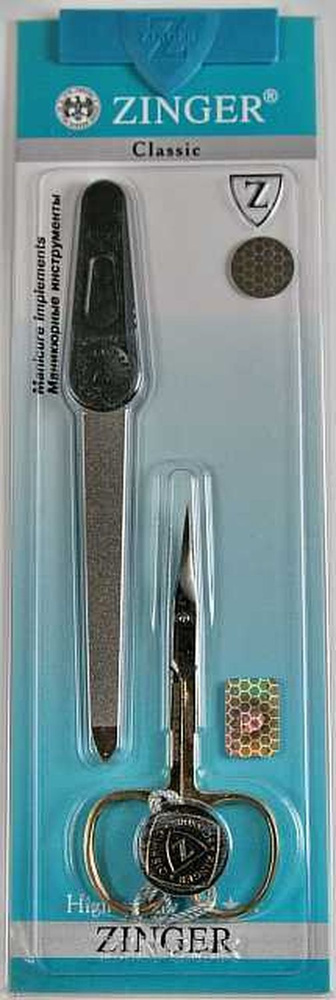 Zinger Набор для маникюра Sis-13-HG (ножницы для кутиулы; алмазная пилка), маникюрный инструмент серии #1