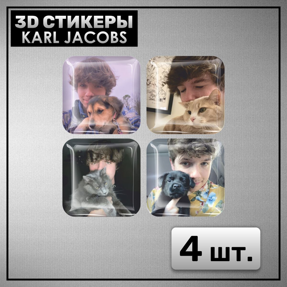 3D наклейка на телефон, Набор объемных наклеек - Карл Якобс, Стример, Karl Jacobs, блогер  #1