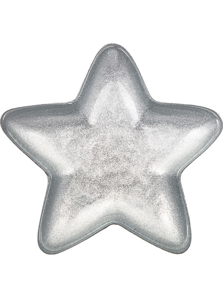 Блюдо стеклянное для сервировки стола / подачи блюд "STAR" SILVER SHINY 17х17 см  #1