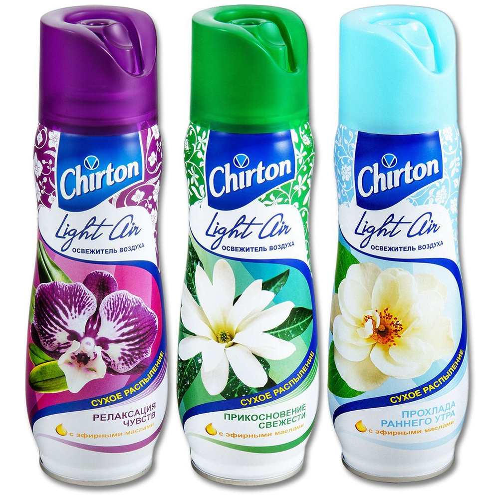 Chirton Освежитель воздуха сухое распыление Чиртон нежные ароматы, 3 вида, 300 мл, 3 шт.  #1