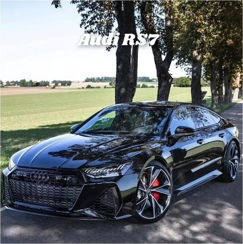 Машинка металлическая Ауди Audi RS7 черная, масштаб 1:24, длина 21 см., свет и звук, открываются двери, #1