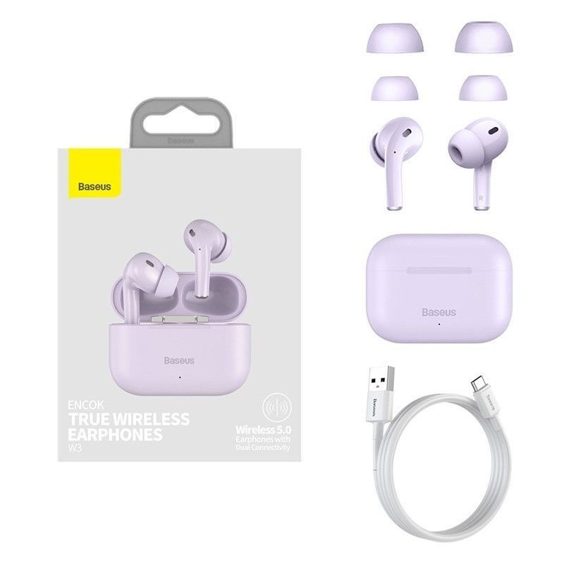 Беспроводные наушники Baseus ENCOK W3 True Wireless Earphones (NGTW020405) purple  #1