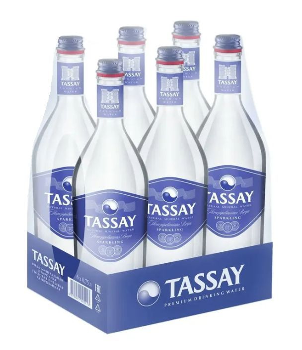 Вода минеральная Tassay (Тассай), газированная, 6 шт. по 0.75 л, стекло  #1