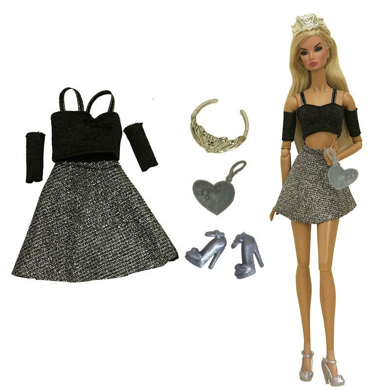 Уникальная верхняя серебристая юбка для куклы Барби - купить с ...