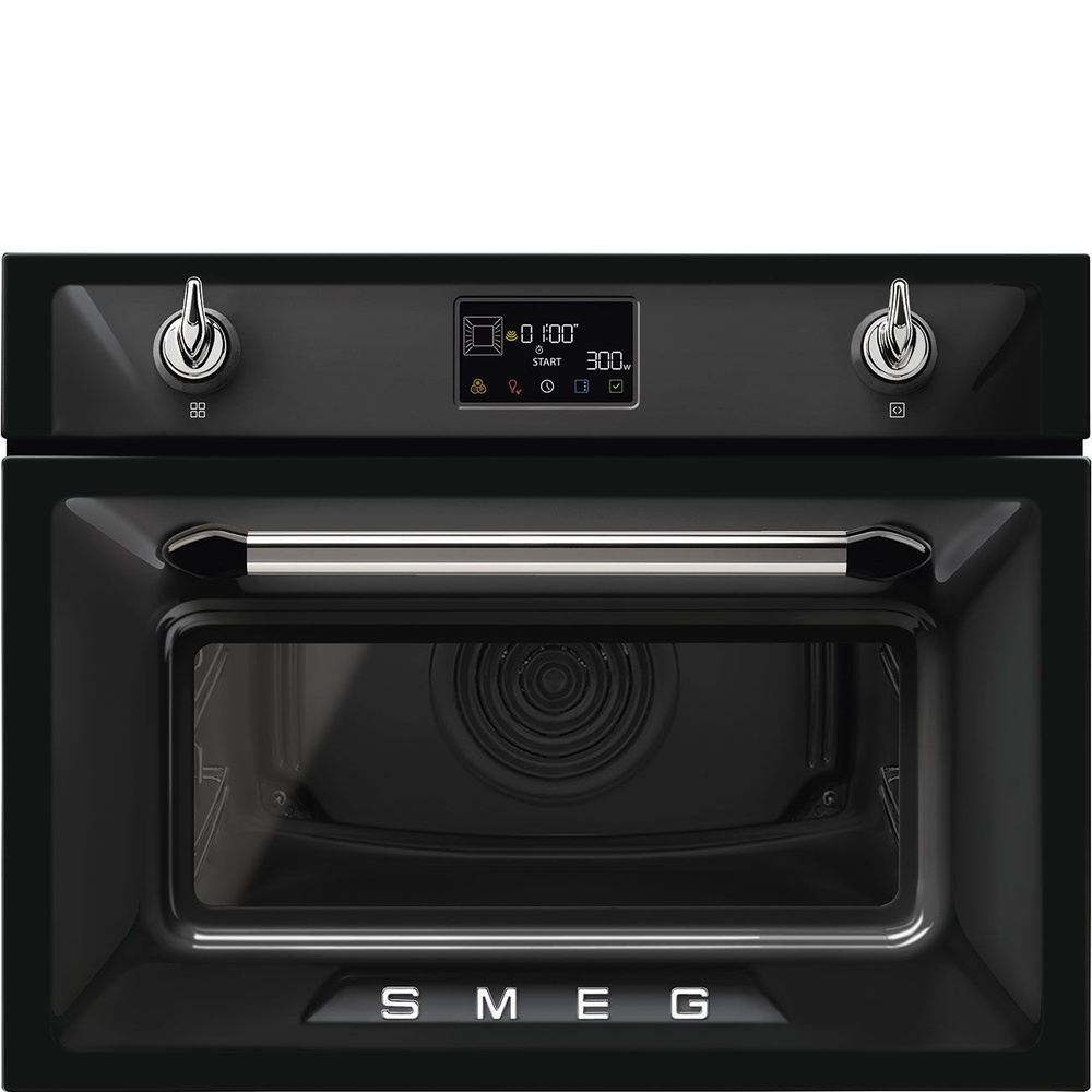 Компактный многофункциональный духовой шкаф Smeg SO4902M1N, 60 см, 40 л, 11 режимов, гриль, очистка паром, #1