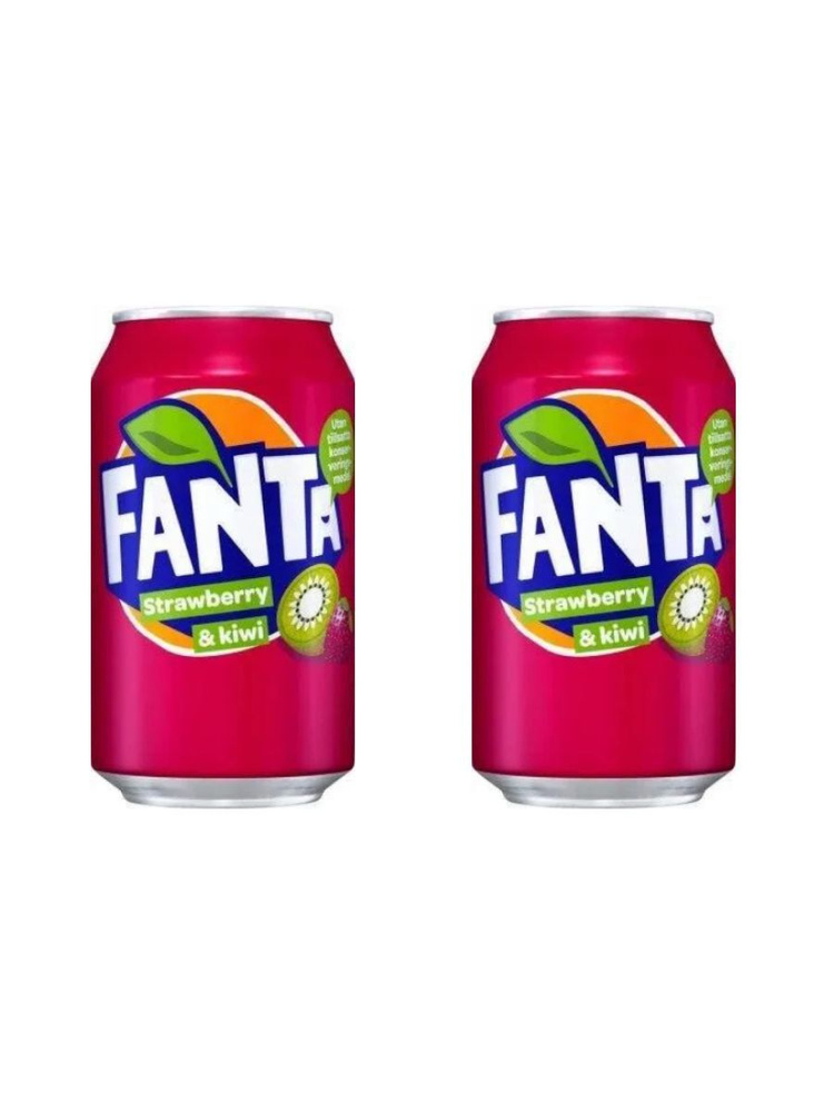 Газированный напиток Fanta Strawberry & kiwi (Клубника & Киви) 320мл, 2шт  #1