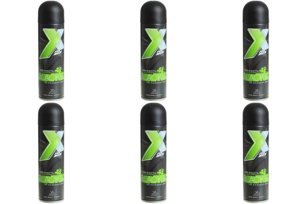 X Style Дезодорант для тела Black tie, мужской, 145 мл, 6 штук #1