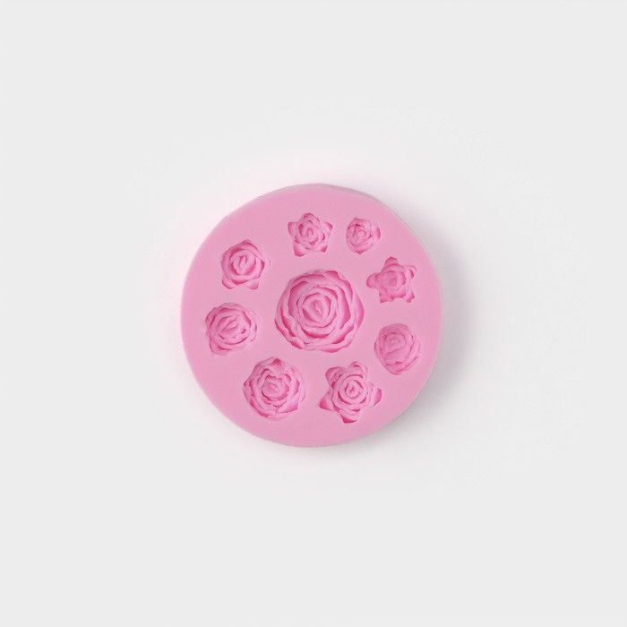 Молд Доляна Круговорот роз , силикон, d 8 см, цвет МИКС #1