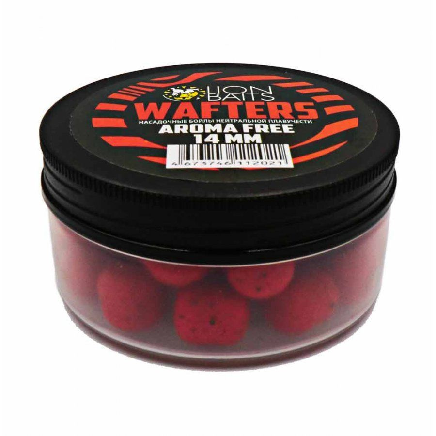 Бойлы нейтральной плавучести Wafters LION BAITS Aroma Free красные 14мм  #1