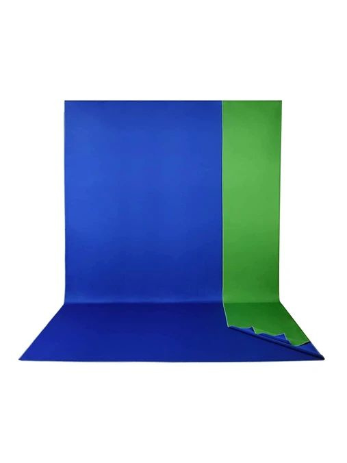 Фон тканевый Raylab RL-BC10, 2.4х5м, хромакей, Зеленый/Синий #1