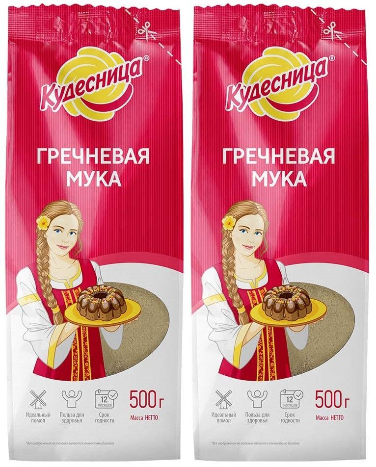 Кудесница мука гречневая, множество микроэлементов, минеральных веществ и органических кислот, 500 г. #1