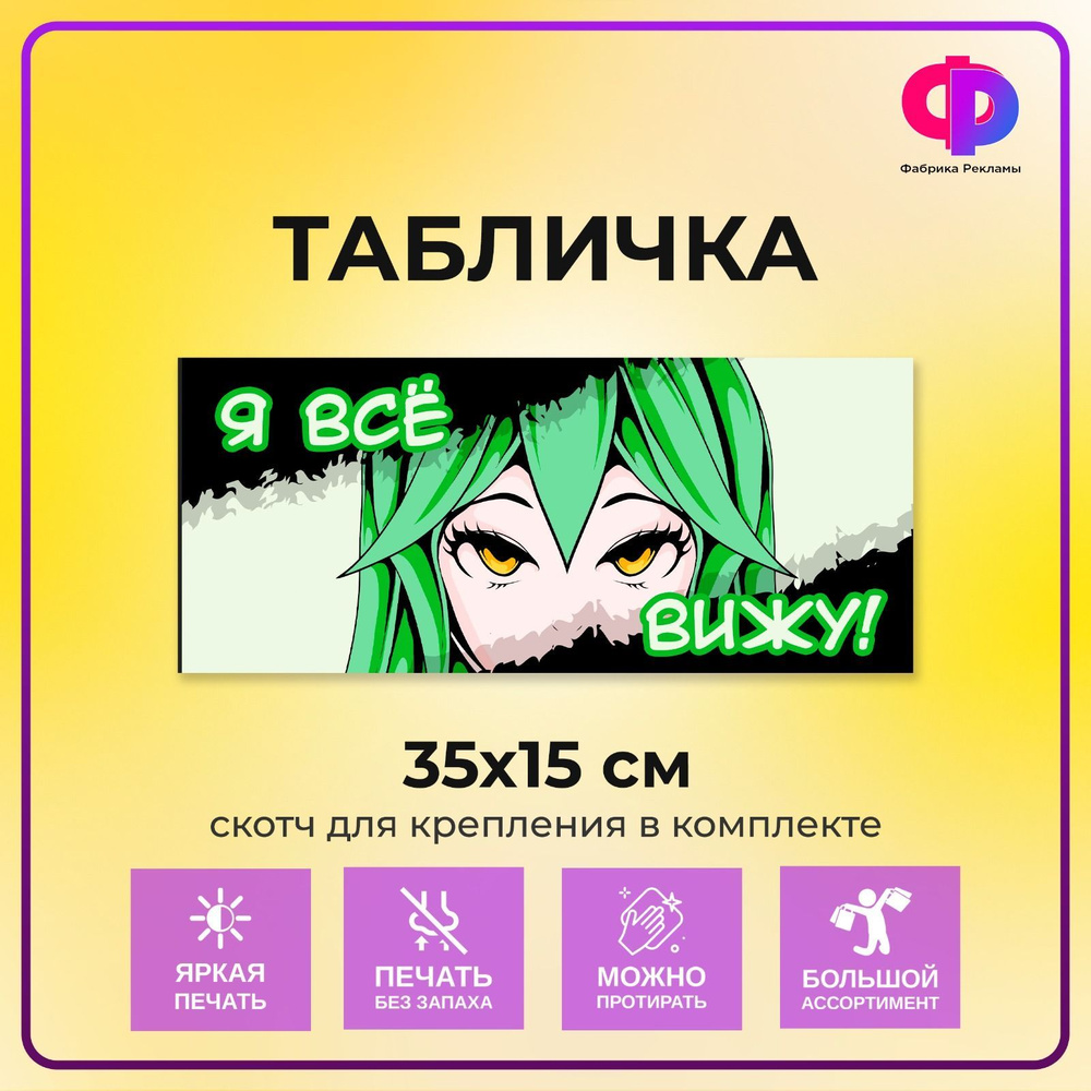 Табличка прикольная 35*15 см на дверь "Я все вижу" #1