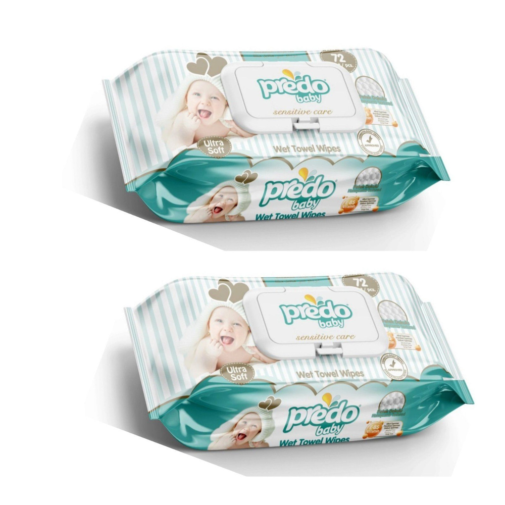 Predo салфетки влажные детские с отдушкой wet wipes 72шт., 2уп #1