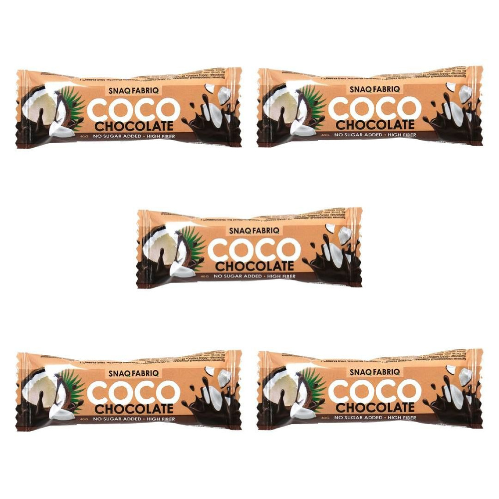 Батончик в шоколаде БЕЗ сахара Snaq Fabriq COCO Шоколадный кокос (5 шт.)  #1