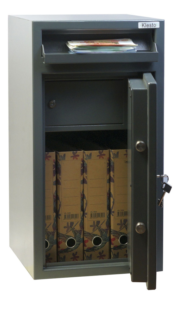 Офисный взломостойкий сейф с купюроприемником для денег и документов Klesto DS67T, металлический, ключевой, #1