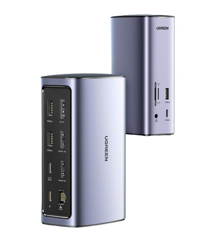 USB-концентратор 13 в 1 (HUB) Ugreen: USB A (5Gb)x2, 3.1, DP 4K, HDMI , Type-C (PD 100В), 3.5 mm Audio, #1