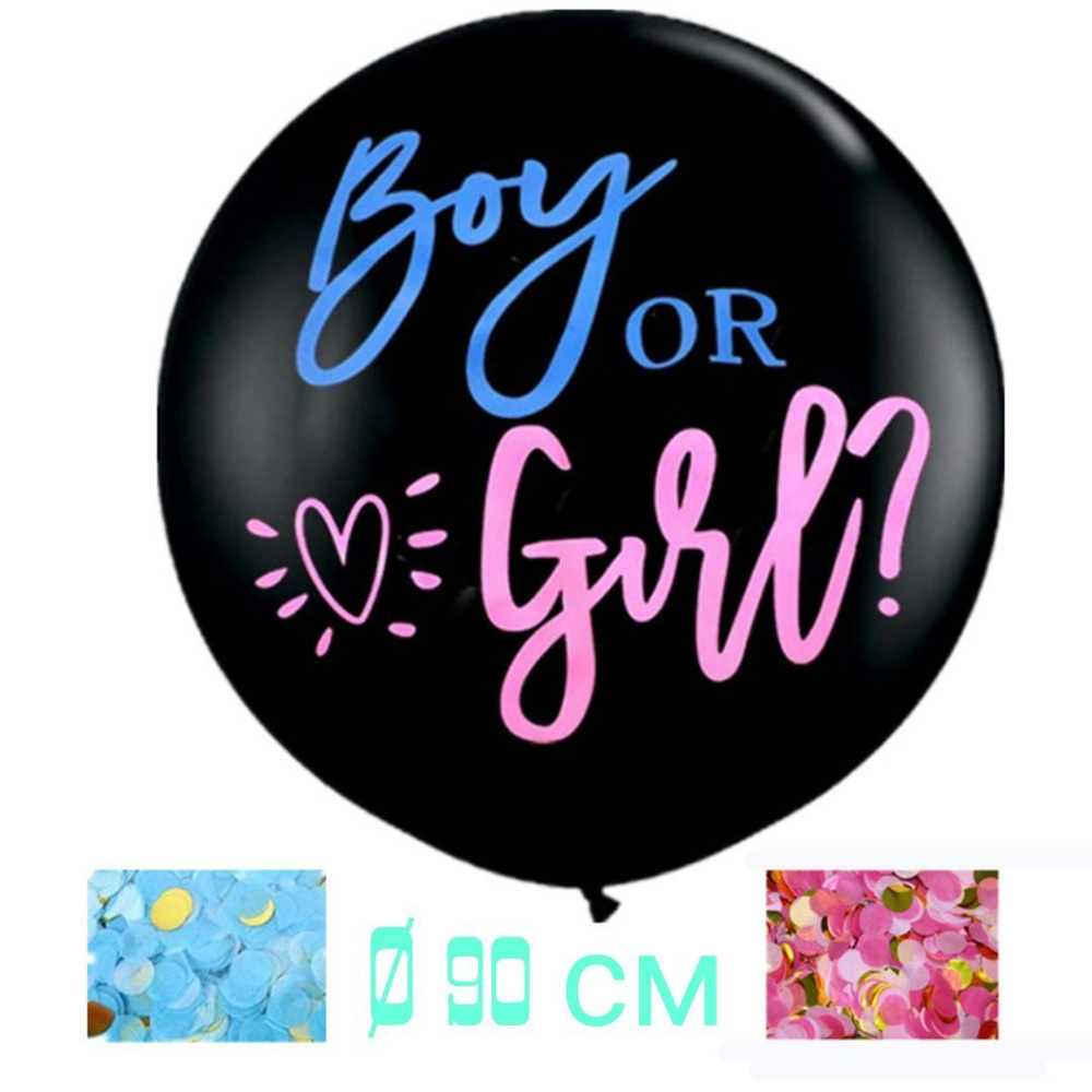 Шарик для Гендер пати Gender Reveal Party Мальчик или Девочка с конфетти  #1