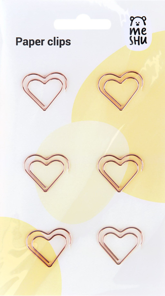 Скрепки фигурные MESHU Hearts 2,7см, Арт. MS_41587, 6шт - 5 упаковок #1