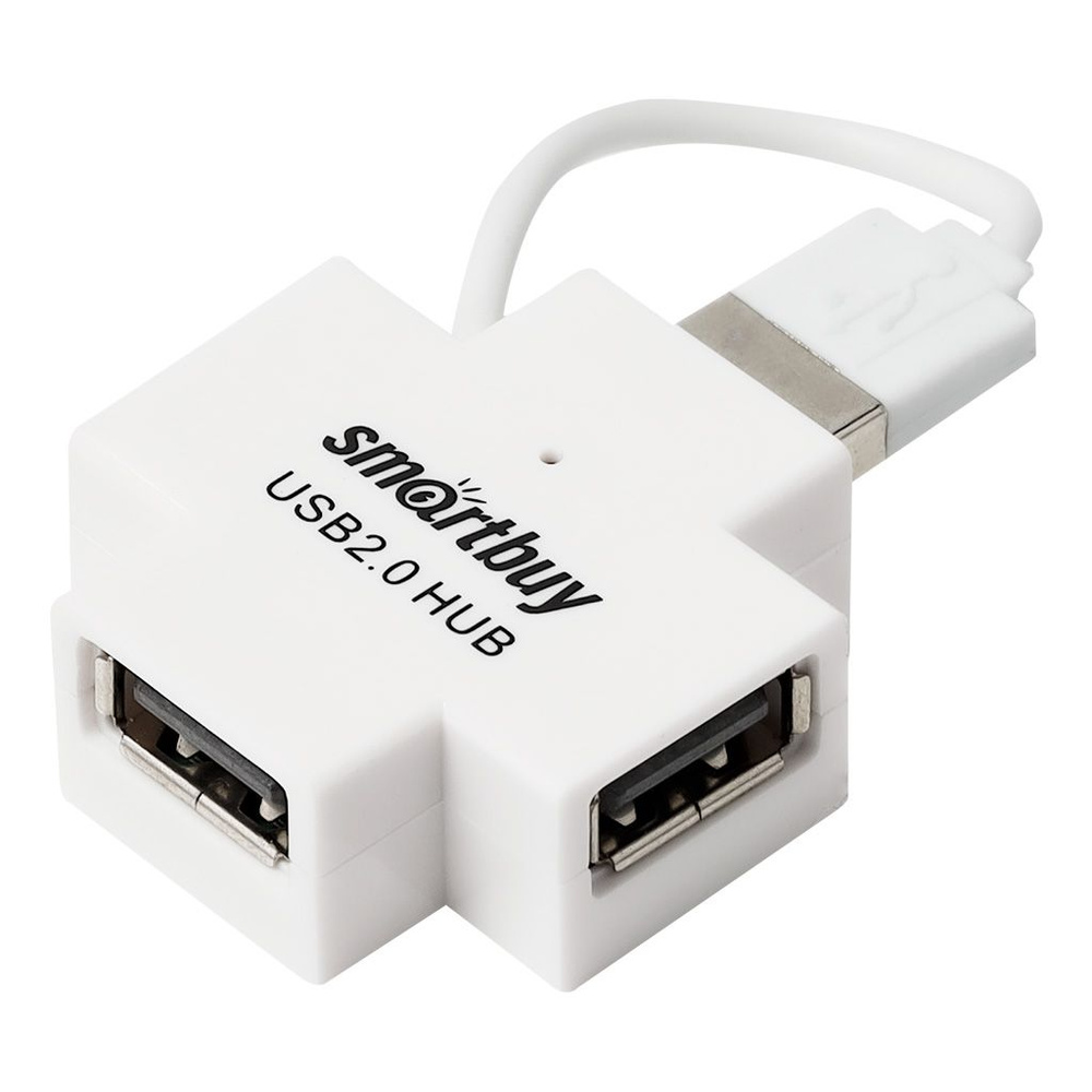 USB HUB, хаб на 4 порта Smartbuy USB 2.0 (SBHA-6900-W) белый #1