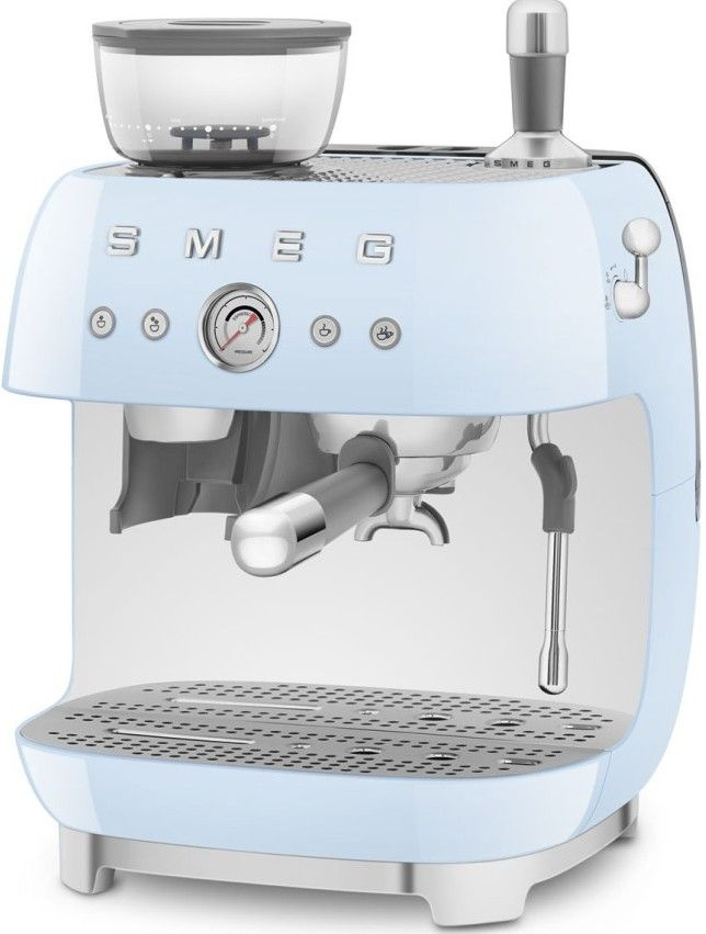 Кофемашина Smeg EGF03PBEU, рожковая, встроенная кофемолка, 15 бар, 2.4 л, голубая  #1