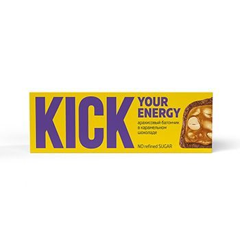 Батончик арахисовый в карамельном шоколаде, KICK Your Energy, 45 г, Россия 1шт  #1