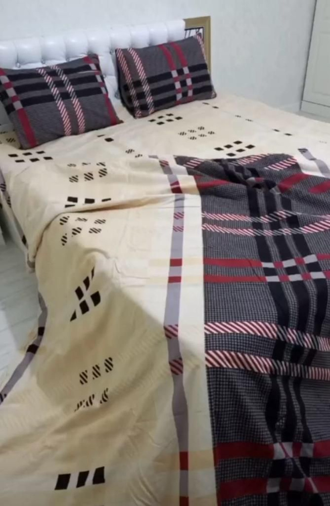 ADT Комплект постельного белья, Фланель, 2-x спальный с простыней Евро, наволочки 50x70  #1