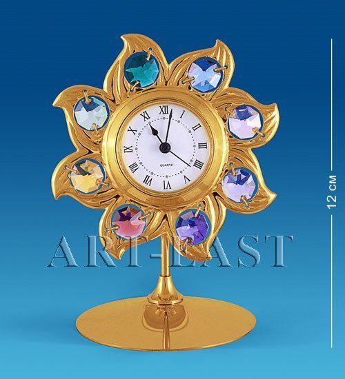 Часы "Солнце" 12 см с цветными кристаллами AR-2672/GA Crystal Temptations 60306  #1