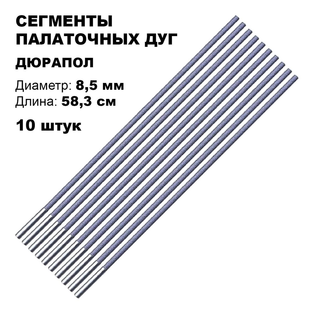 Сегменты дуг для палатки (дюрапол 8,5 мм; длина 58,3 см; 10 штук)  #1