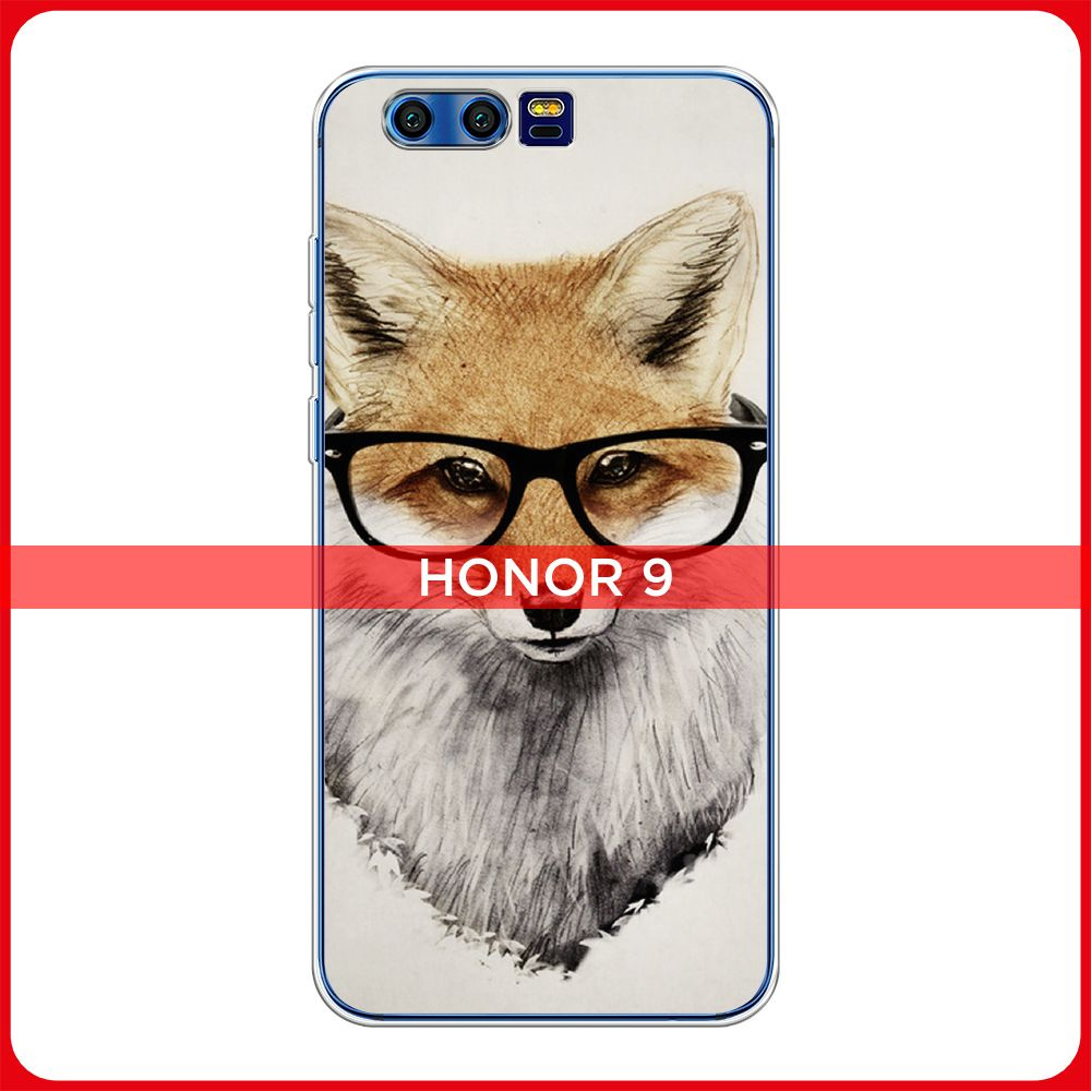 Силиконовый чехол на Honor 9 / Хонор 9 Лиса в очках #1