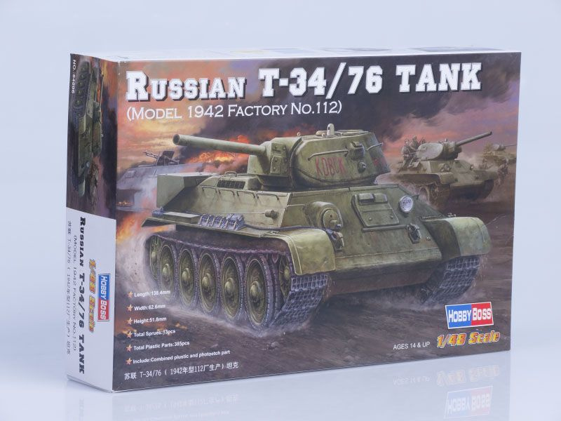 Сборная модель танка Hobby Boss Танк Russia T-34/76 Tank 1942, масштаб 1/48  #1