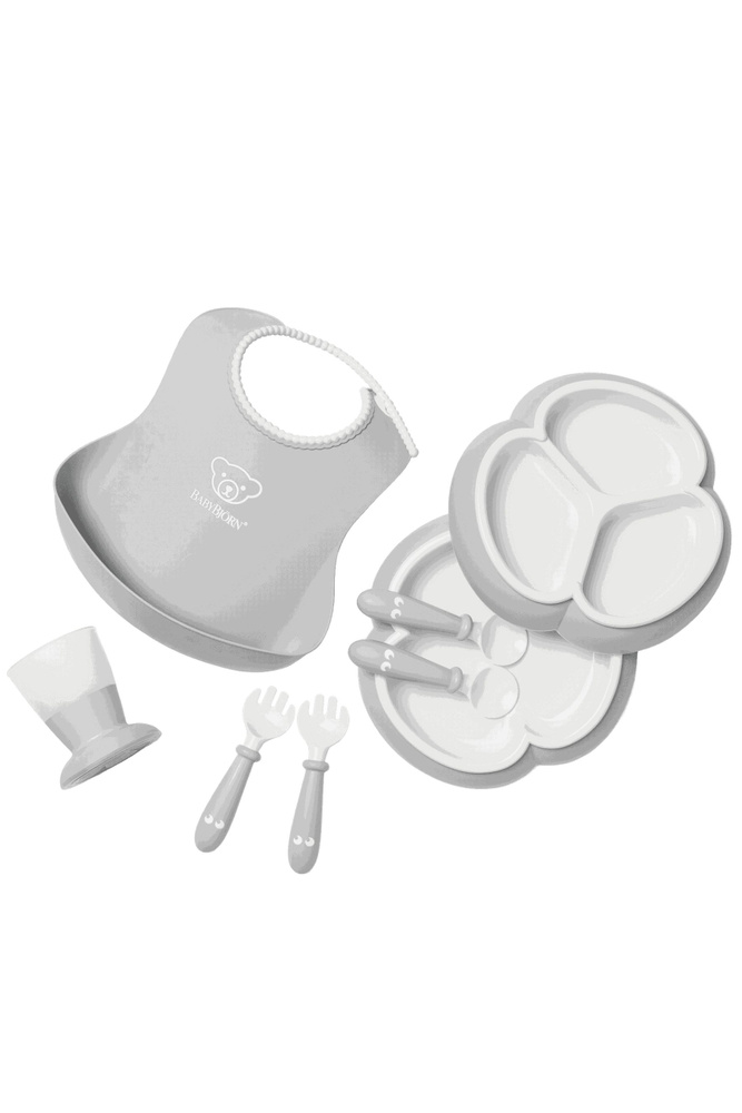 Посуда BabyBjorn Baby Dinner Set Powder 8пр Gray #1