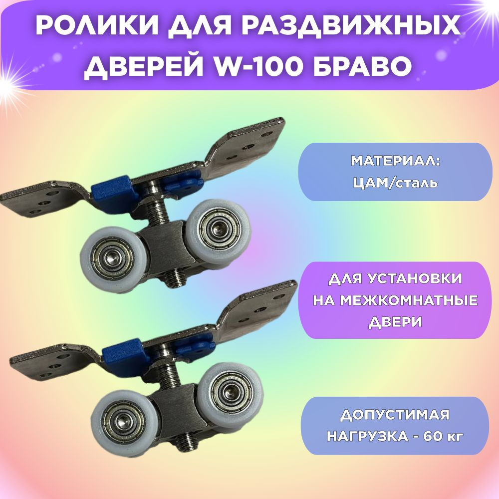 Ролики для раздвижных дверей W-100 БРАВО #1