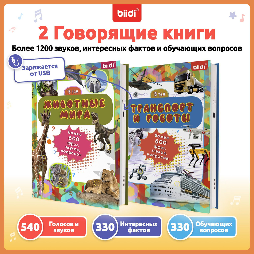 Говорящая книги для детей от 1 года - biidi, 600 звуков, 13 тем,  Развивающие детские книги для малышей, для мальчиков и девочек. - купить с  доставкой по выгодным ценам в интернет-магазине OZON (1377942607)