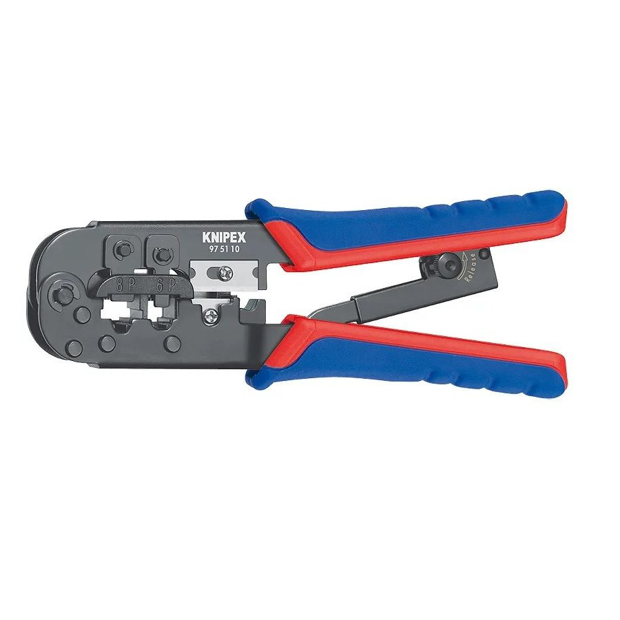 Пресс-клещи KNIPEX для штекеров типа RJ (Western) RJ 11/12, RJ 45 190 мм, чёрные, 2-компонентные рукоятки #1