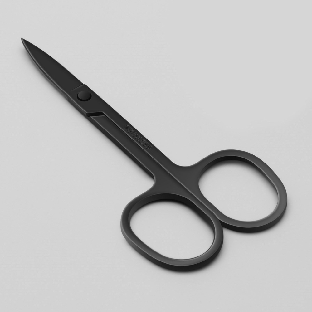 Ножницы маникюрные, загнутые, 9 см, цвет черный #1