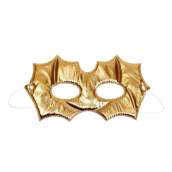 Карнавальная маска КНР "Блеск", золотистая, на резинке #1