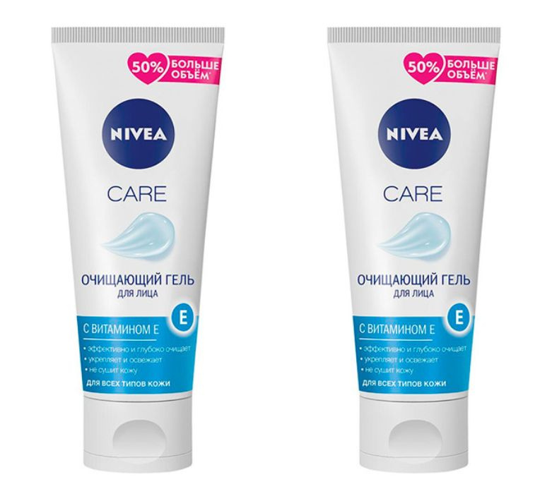 NIVEA Очищающий гель для лица Care, 225мл, 2 шт #1