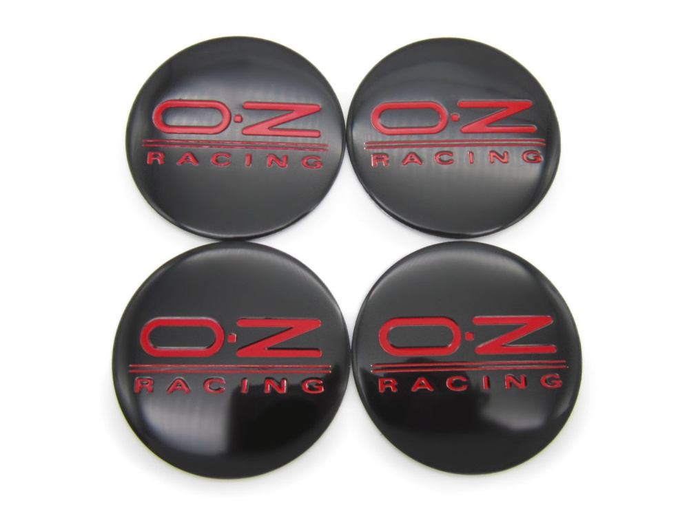 Наклейки на колесные диски OZ Racing black/red D-45 mm #1