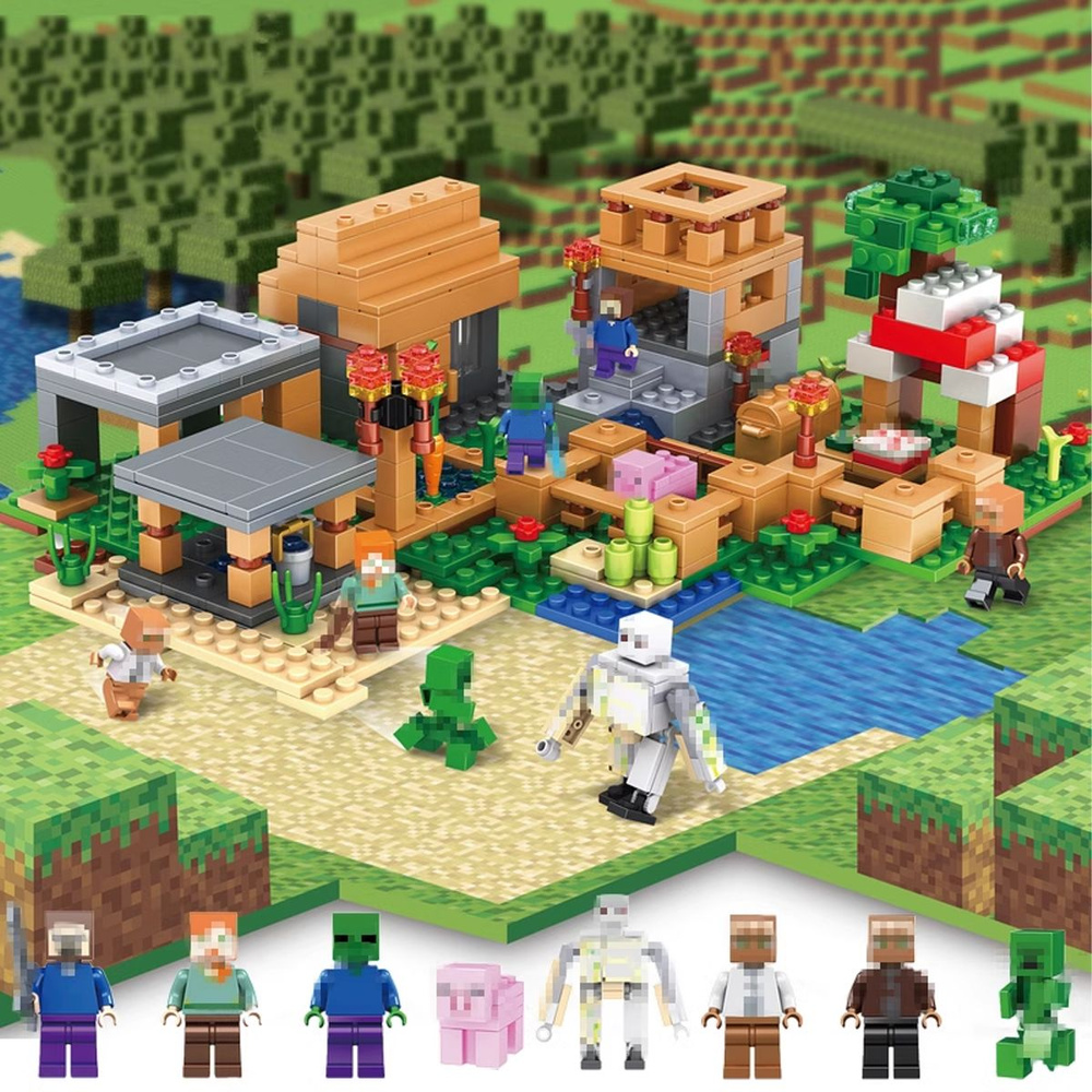 Конструктор Майнкрафт "Деревня" Для Мальчиков и Девочек лего ...