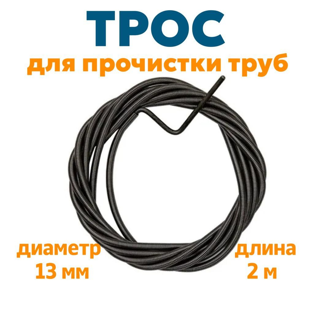 Трос сантехнический для прочистки канализации 2 метра - купить с ...